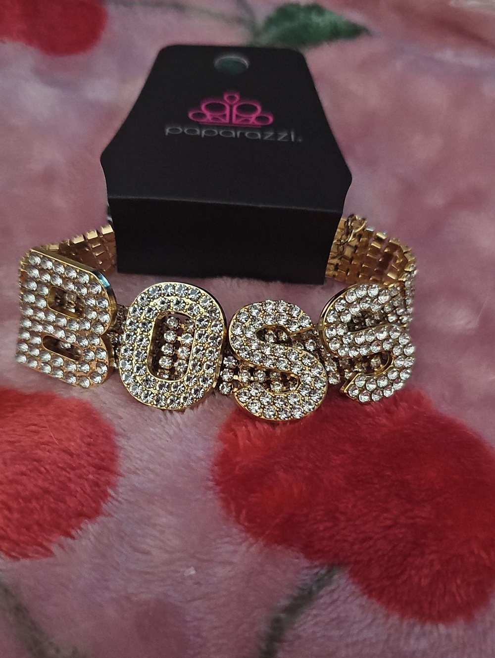 Paparazzi Gold BOSS Crystal Stretch Bracelet